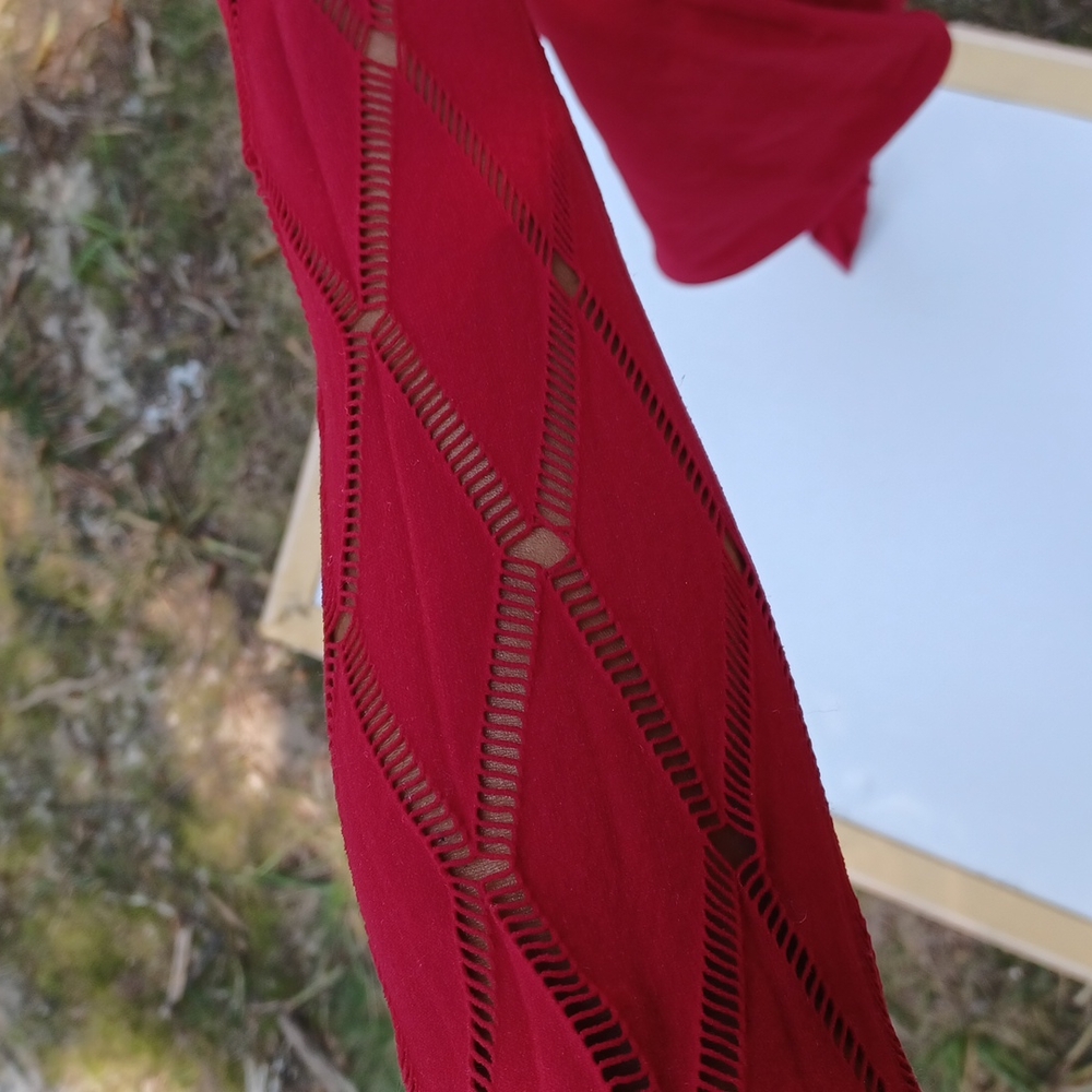 Seductive cherry red turtleneck